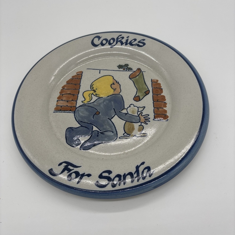 Vintage Louisville Stoneware Made‎ In Usa Cookies For Santa Plate